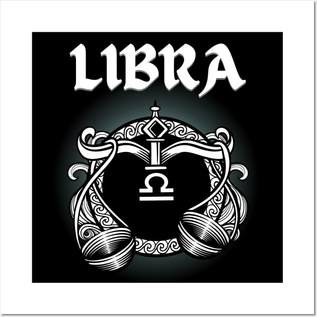 Libra Scales Gothic Style Wall Art by MysticZodiac